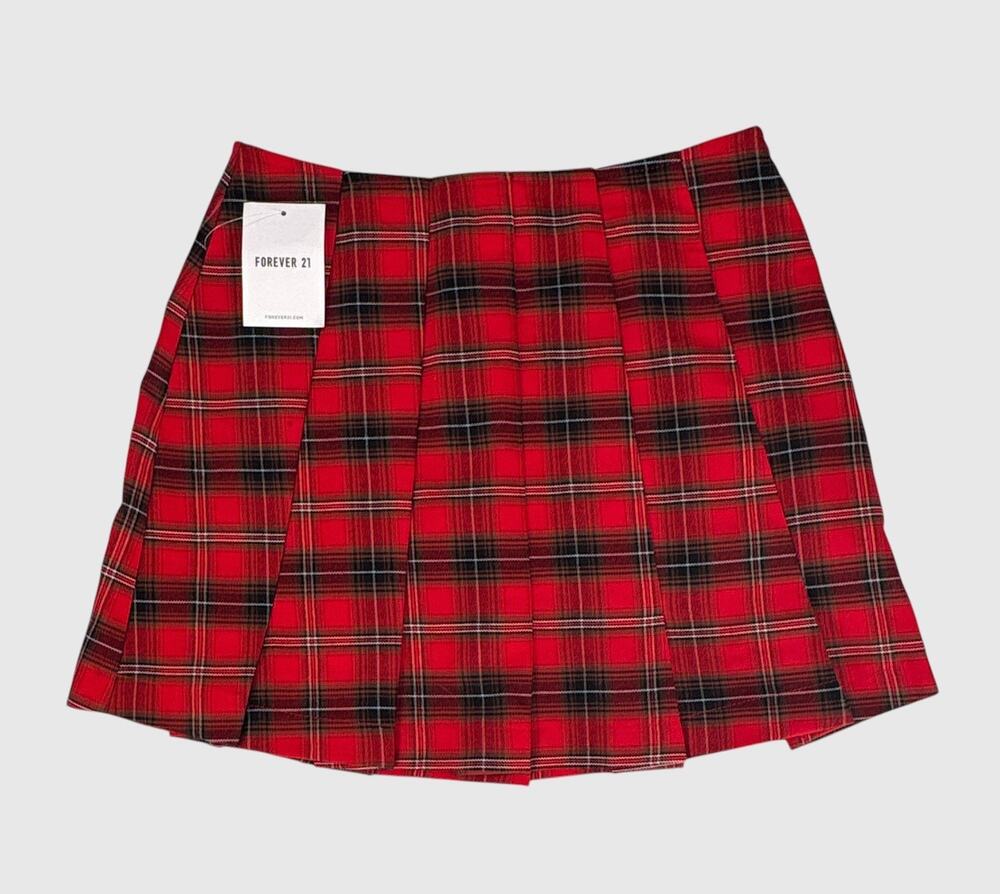 Red Plaid Skater Skirt Preppy SM Pleated Mini School Uniform Glimore Girl Grunge